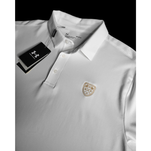 NWT UNDER ARMOUR The Boca Raton Golf Club UPF50 Men's White Polo Medium - Picture 1 of 6